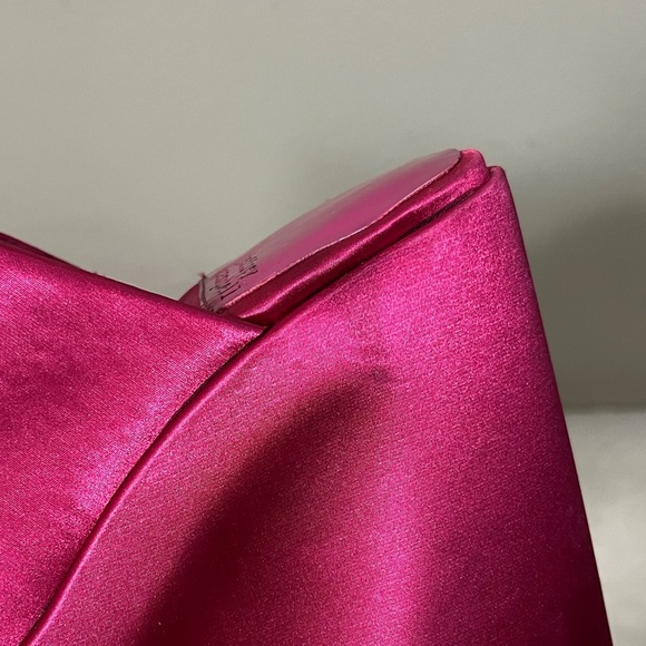 Jeffery Campbell Free People Sydney Raspberry Satin Wedges Sz 7 - Picture 2 of 6